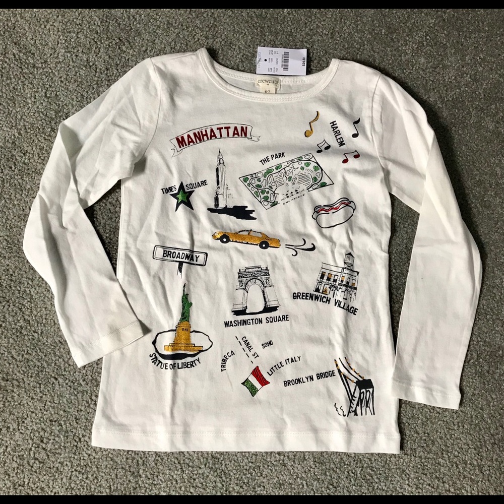 🍎 crewcuts girls sz 6/7 l/s tee
